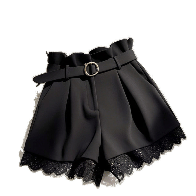 High-Waisted Spitzen-Culottes mit weitem Bein