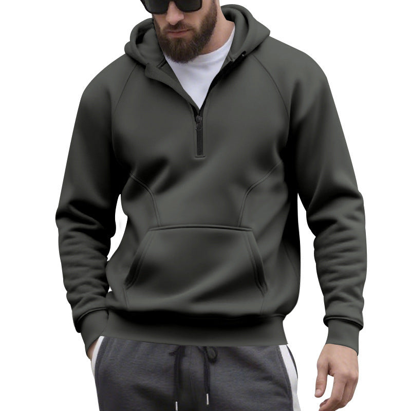 Männer Casual Sport Commuter Fleece Kapuze Reißverschluss