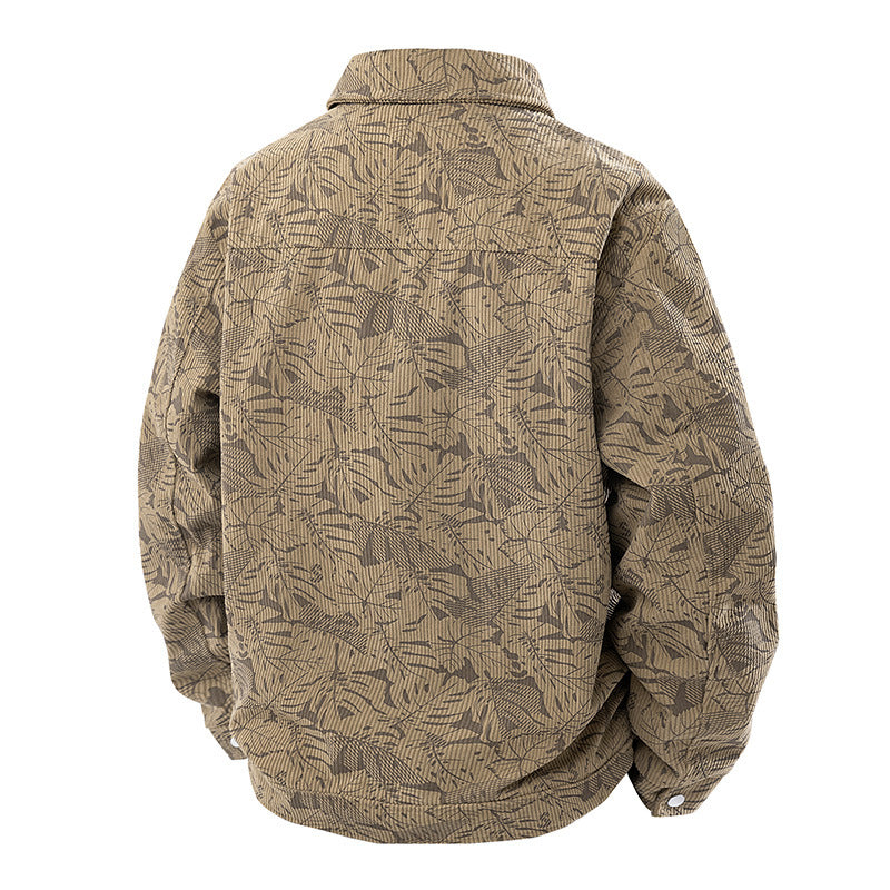 Corduroy Jacket Slim-fit Spring And Autumn Lapel Young And Middle-aged Casual Jacket For Men