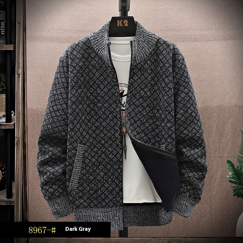 New Men's Casual Zipper Sweater Coat All-matching
