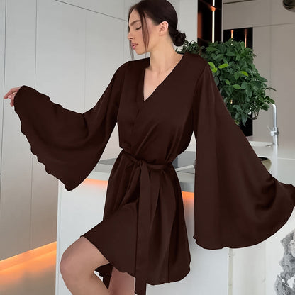 Exklusiver Damen Luxus-Bademantel mit Schnürung