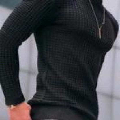 Hochwertiger Jacquard-Strickpullover für Herren – Edle Waffel-Struktur – Modern Slim Fit