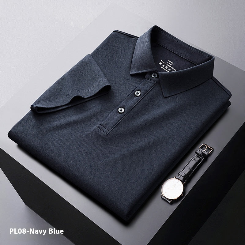 Cool Polo Shirt Herren Einfarbig Polo Kragen Business Casual Kurzarm T-Shirt