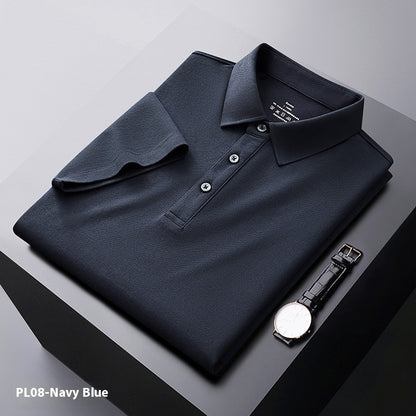 Cool Polo Shirt Herren Einfarbig Polo Kragen Business Casual Kurzarm T-Shirt