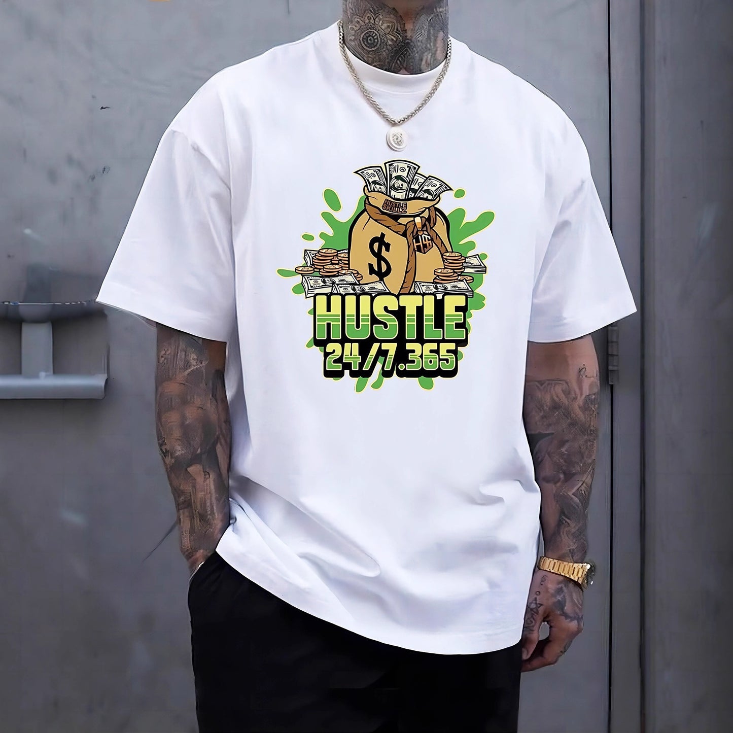 Bedrucktes Herren Sommer Casual Kurzarm Atmungsaktives T-Shirt