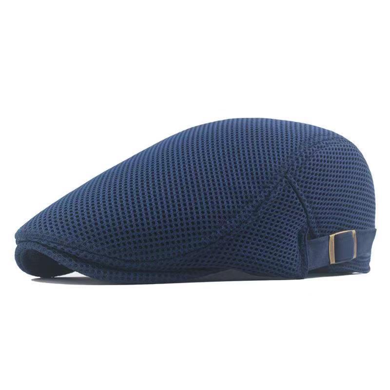 Handgefertigte Herren Flat Cap aus Mesh – Atmungsaktive Schirmmütze – Zeitloser Ethnic-Style für jede Saison