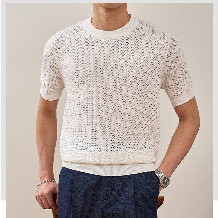 Herren Bestickter Buchstabe American Retro Loose Pullover mit halbem Reißverschluss