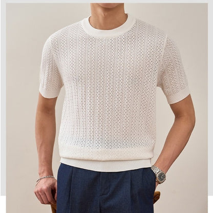 Herren Bestickter Buchstabe American Retro Loose Pullover mit halbem Reißverschluss