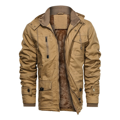 Fashionable Extra-thick Fleece-lined Men's Work Jacket