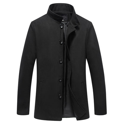 New Men's Fashion Korean-style Slim-fit Mid-length Trench Coat