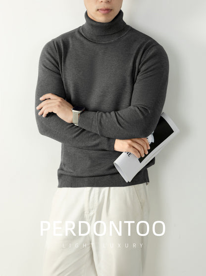 Thickened Men's Turtleneck Thermal Knitwear For Autumn And Winter