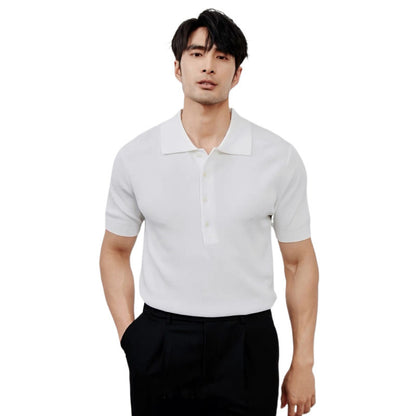 Leichte Luxus-Einfarbige Ansteck-Gestrickte Eis-Seide Einfache Kurzarm