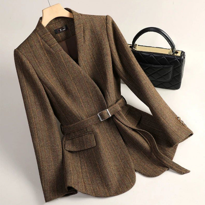 Sophistizierter Damen Wollblazer aus Chenille – Eleganter Business-Blazer mit Prinzessärmeln