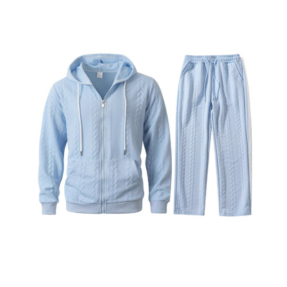 Herren Jacquard Casual Top Hoodie Cardigan Set