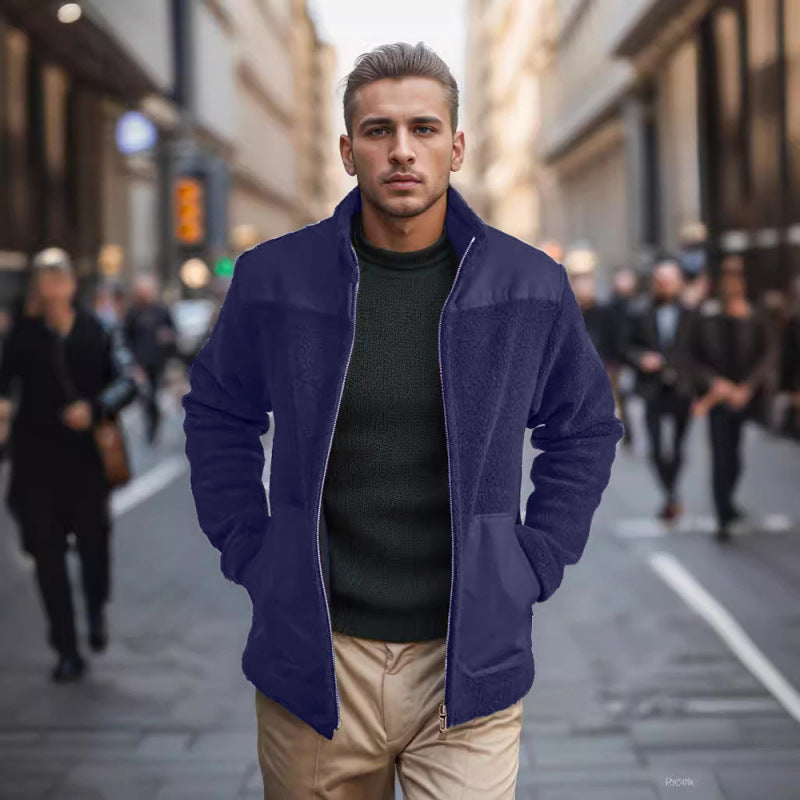 Fashion Fleece Jacke mit Stehkragen