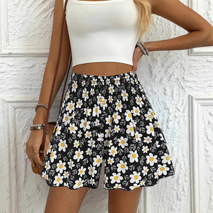 Floral Print Women's Fashionable And Comfortable Beach Shorts