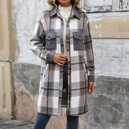 Langmantel Mit Taschen Mode Winterjacke Outwear