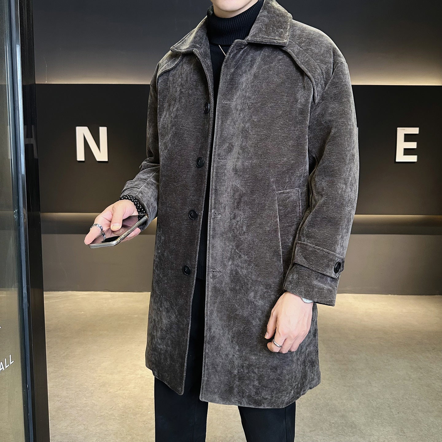 Long Chenille Cotton Wool Coat Thickened Windproof Jacket