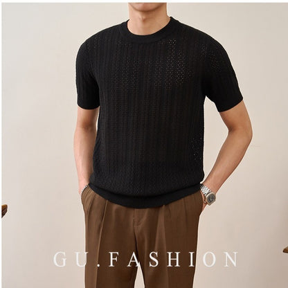 Herren Bestickter Buchstabe American Retro Loose Pullover mit halbem Reißverschluss