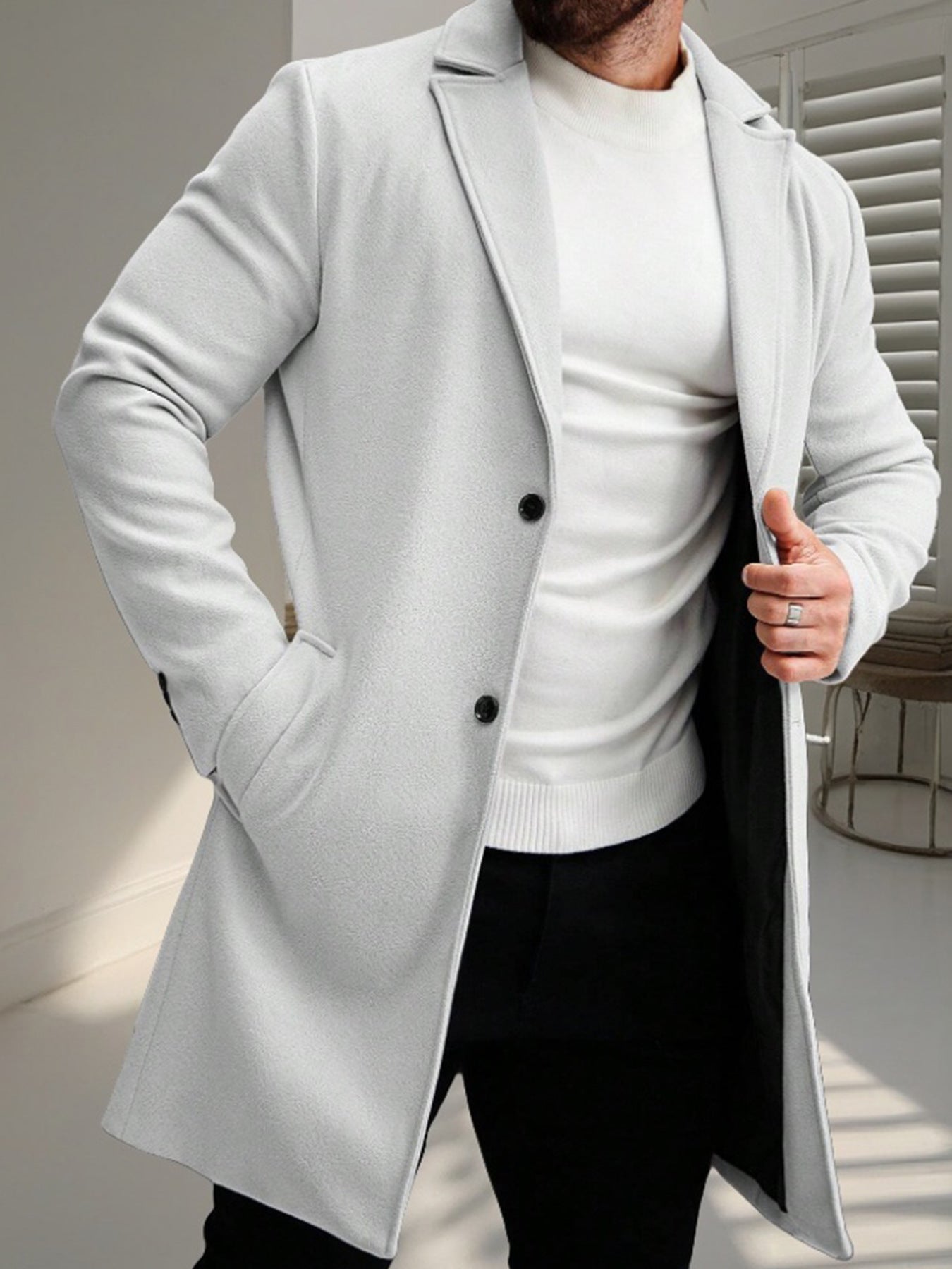 Klassischer vielseitiger Business-Stil High-End Single-Brust Casual Trench Coat