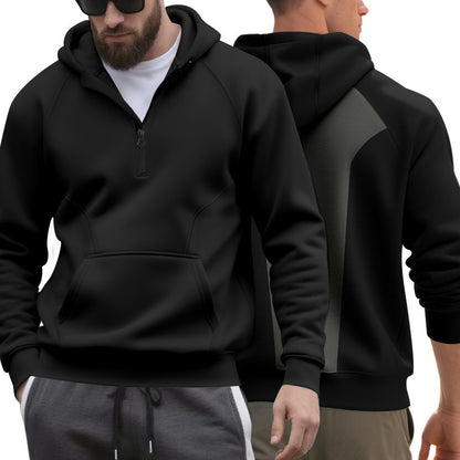 Männer Casual Sport Commuter Fleece Kapuze Reißverschluss
