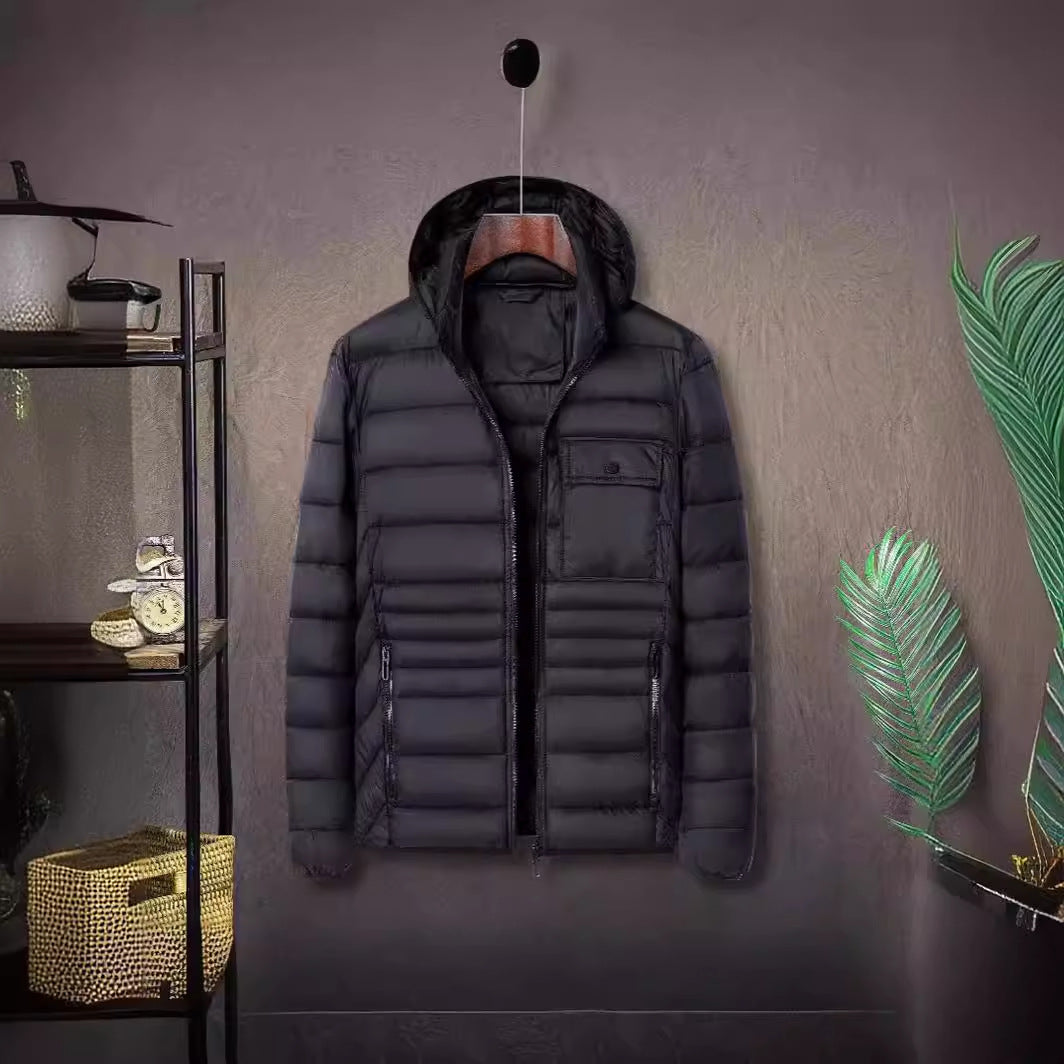 Einfache und lässige gerippte Baumwoll-Gepolsterte Jacke für Herren