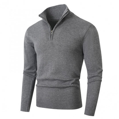 Fleece-lined Men's Plus Size Zipper Sweater