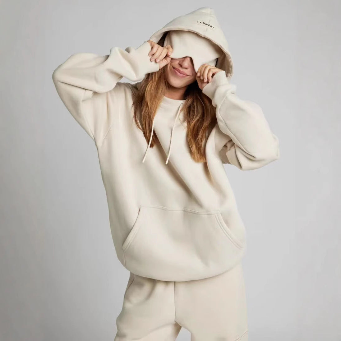 Colorful Couple Hoodie With Drawstring Eye Mask