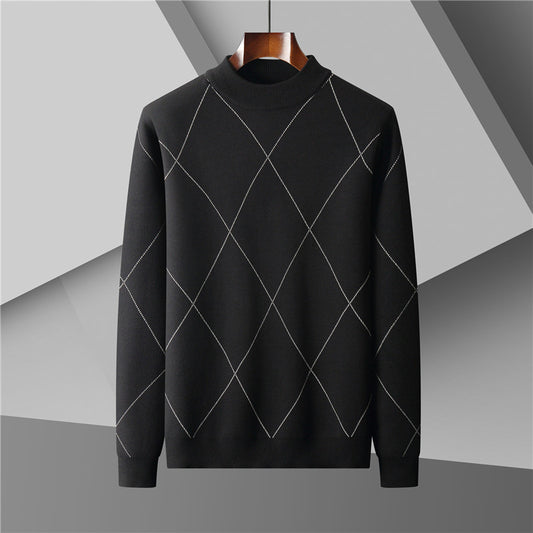 Round Neck Trend Loose Leisure Warm Long Sleeve Men's Sweater