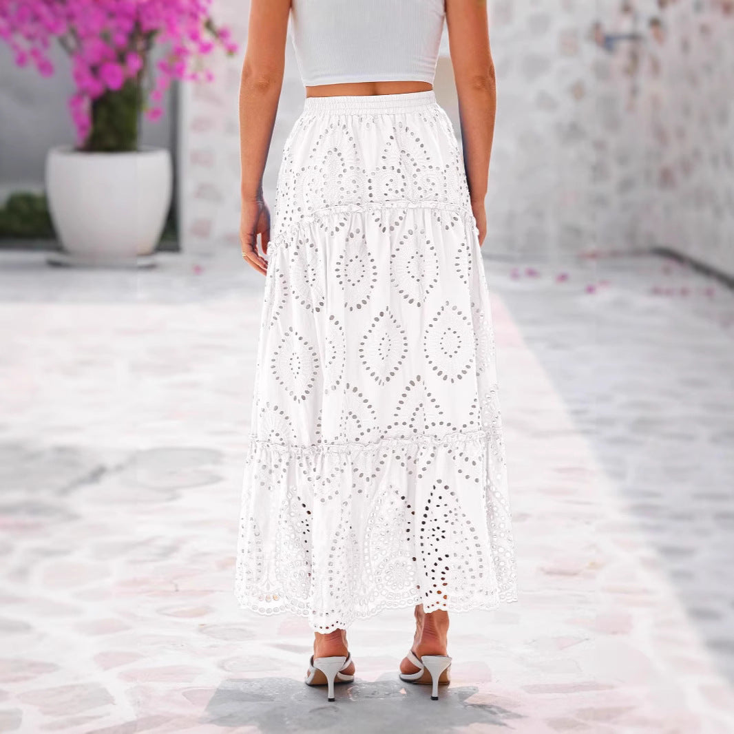 Women's Fashion Hollow-out Elegant Midi Skirt