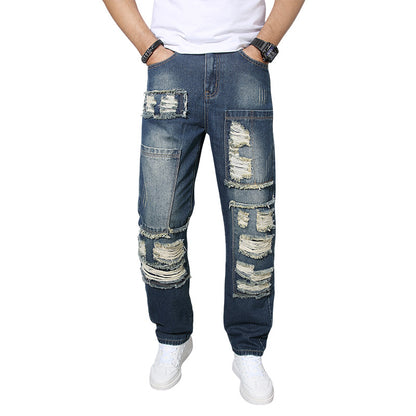 Gerade Faltenresistente Lockere Casual Jeans für Herren