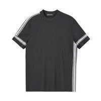 Ice Silk Herren Spleißstreifen Sport Kurzarm T-Shirt
