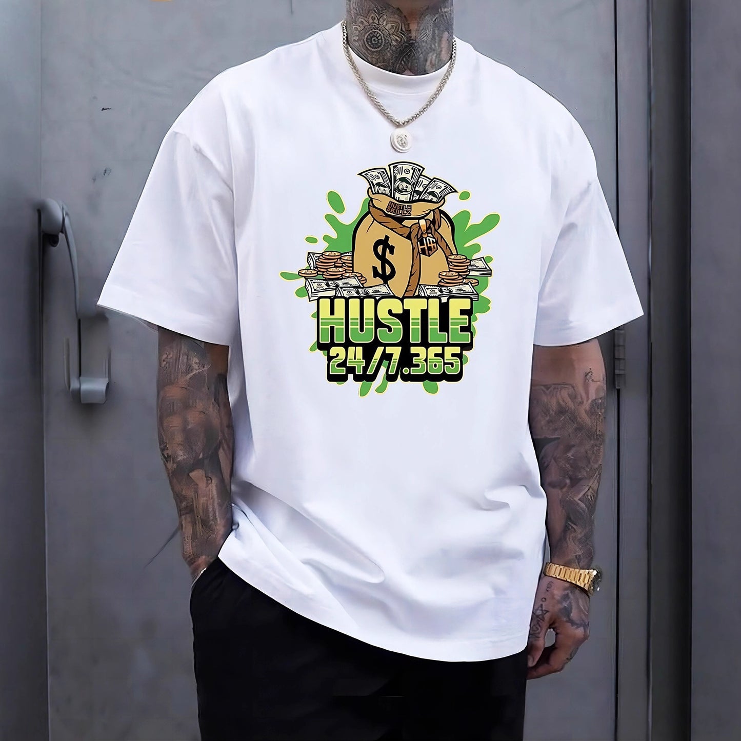 Bedrucktes Herren Sommer Casual Kurzarm Atmungsaktives T-Shirt