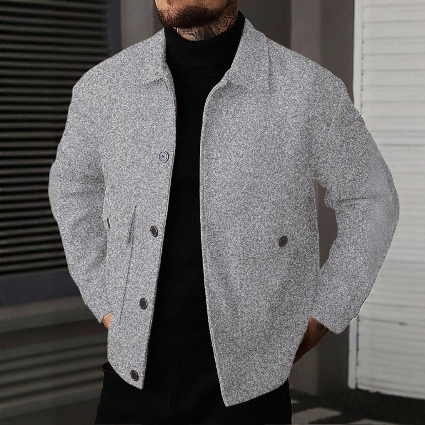 Übergangsjacke – Overshirt im Clean-Style