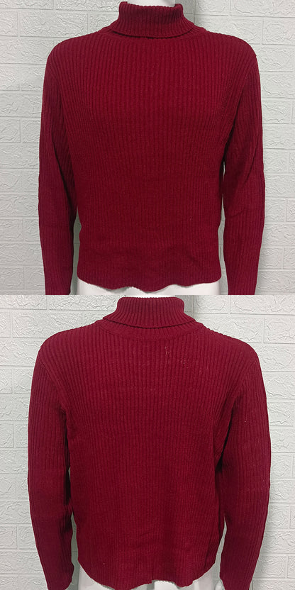 High-neck Slim-fit Long-sleeve Knitted Pullover Base Shirt