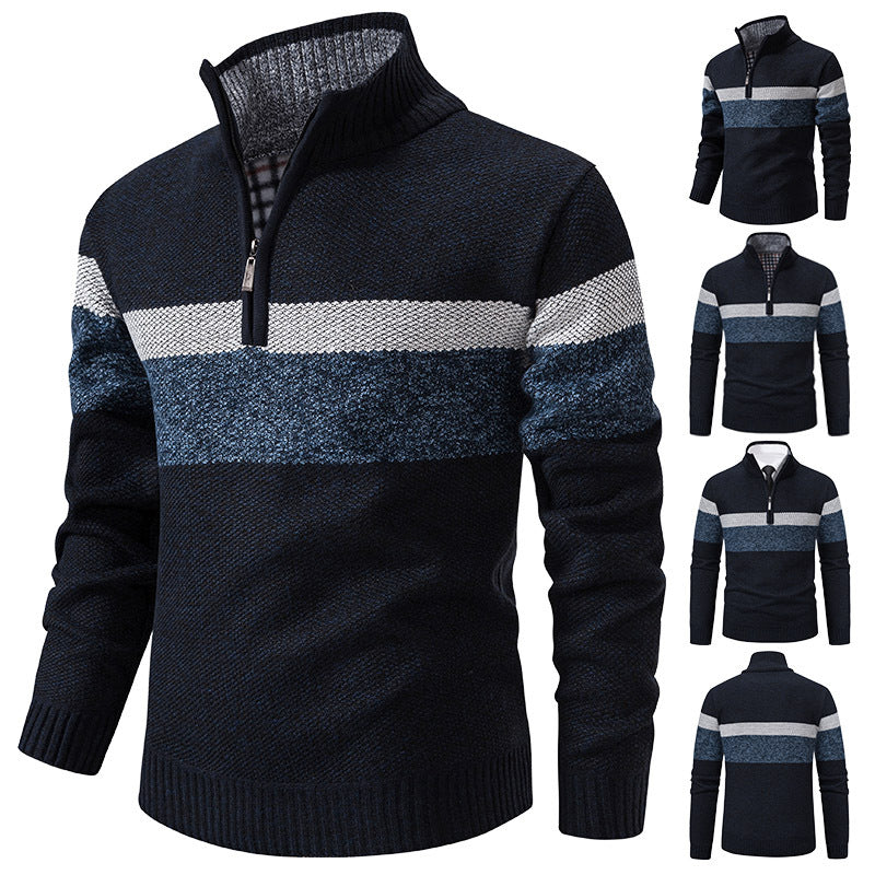 Stand-collar Warm Knitted Sweater Pullover