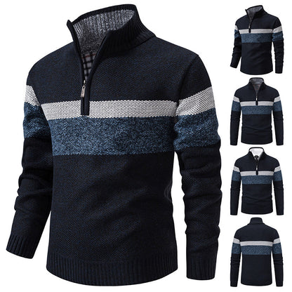 Stand-collar Warm Knitted Sweater Pullover