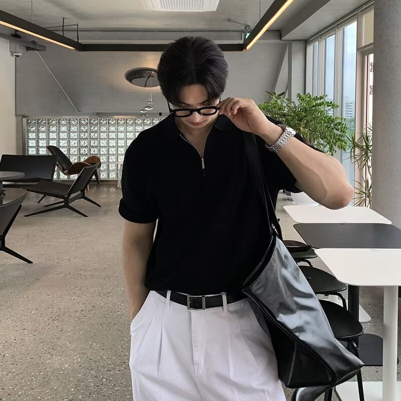 Kurzärmeliges, Atmungsaktives, vielseitiges trendiges Top für Herren