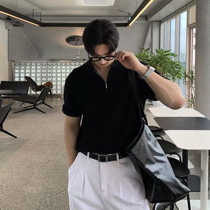 Kurzärmeliges, Atmungsaktives, vielseitiges trendiges Top für Herren