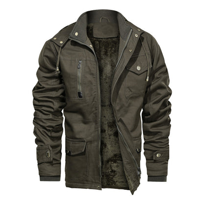 Fashionable Extra-thick Fleece-lined Men's Work Jacket