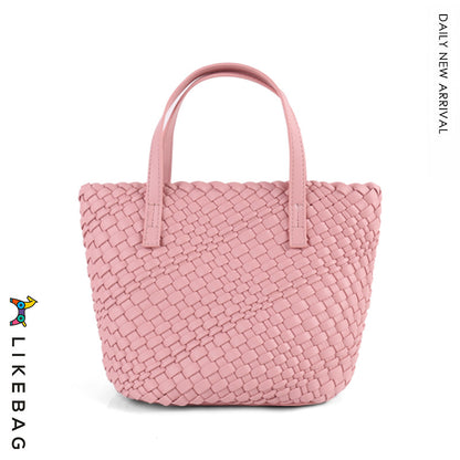 Portable Shoulder Crossbody Large Capacity Woven Bag Tote Bag