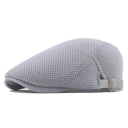 Handgefertigte Herren Flat Cap aus Mesh – Atmungsaktive Schirmmütze – Zeitloser Ethnic-Style für jede Saison